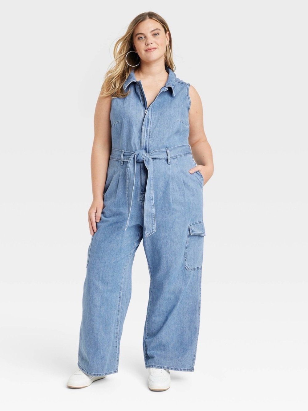 Women's Denim Cargo Jumpsuit - Universal Thread™ Medium Wash 17